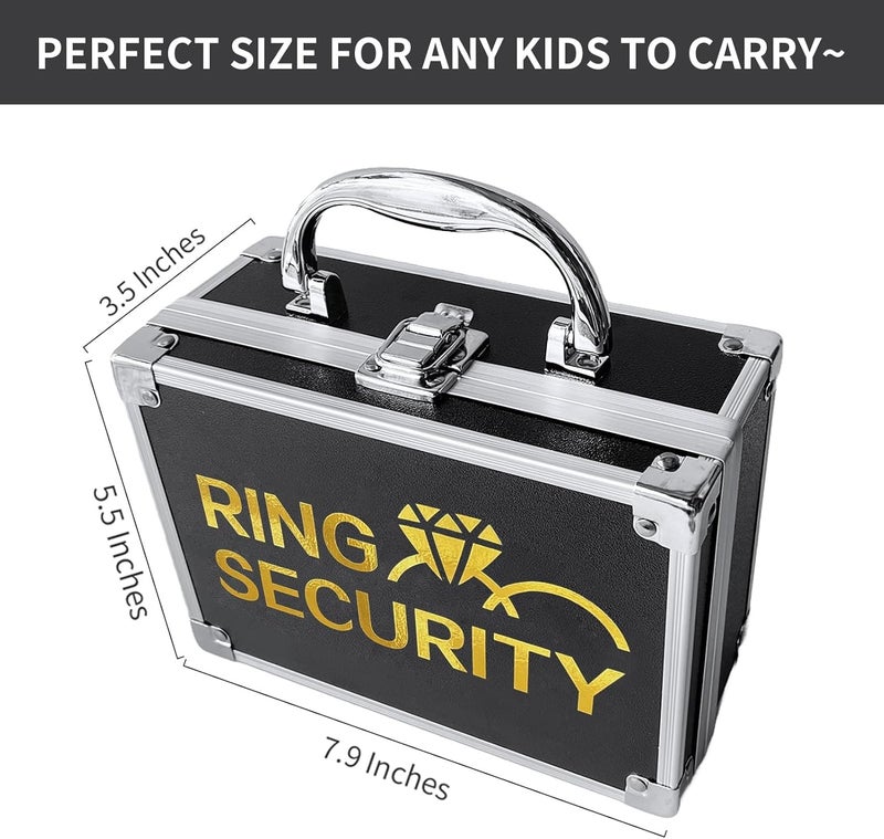 COSLANLEE Wedding Ring Security Box for Young Boys, Portable Buckle Closured Security Briefcase with Padded Pillow Lining, Ring Bearer Gifts for Ceremony Proposal 7.9 x 5.5 x 3.5 inch - Image 3
